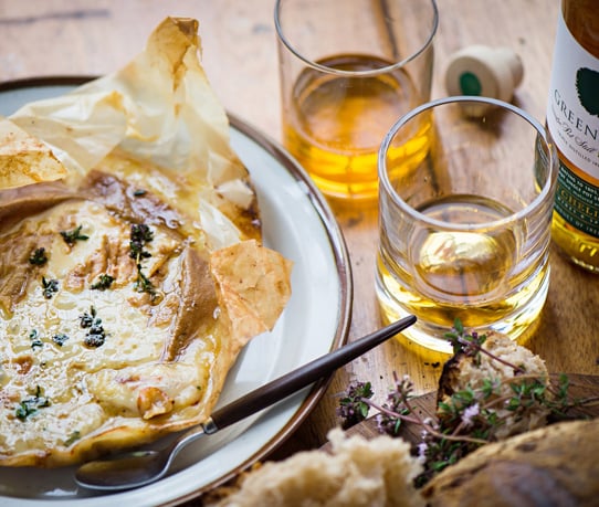 Baked Gubbeen cheese with thyme and honey